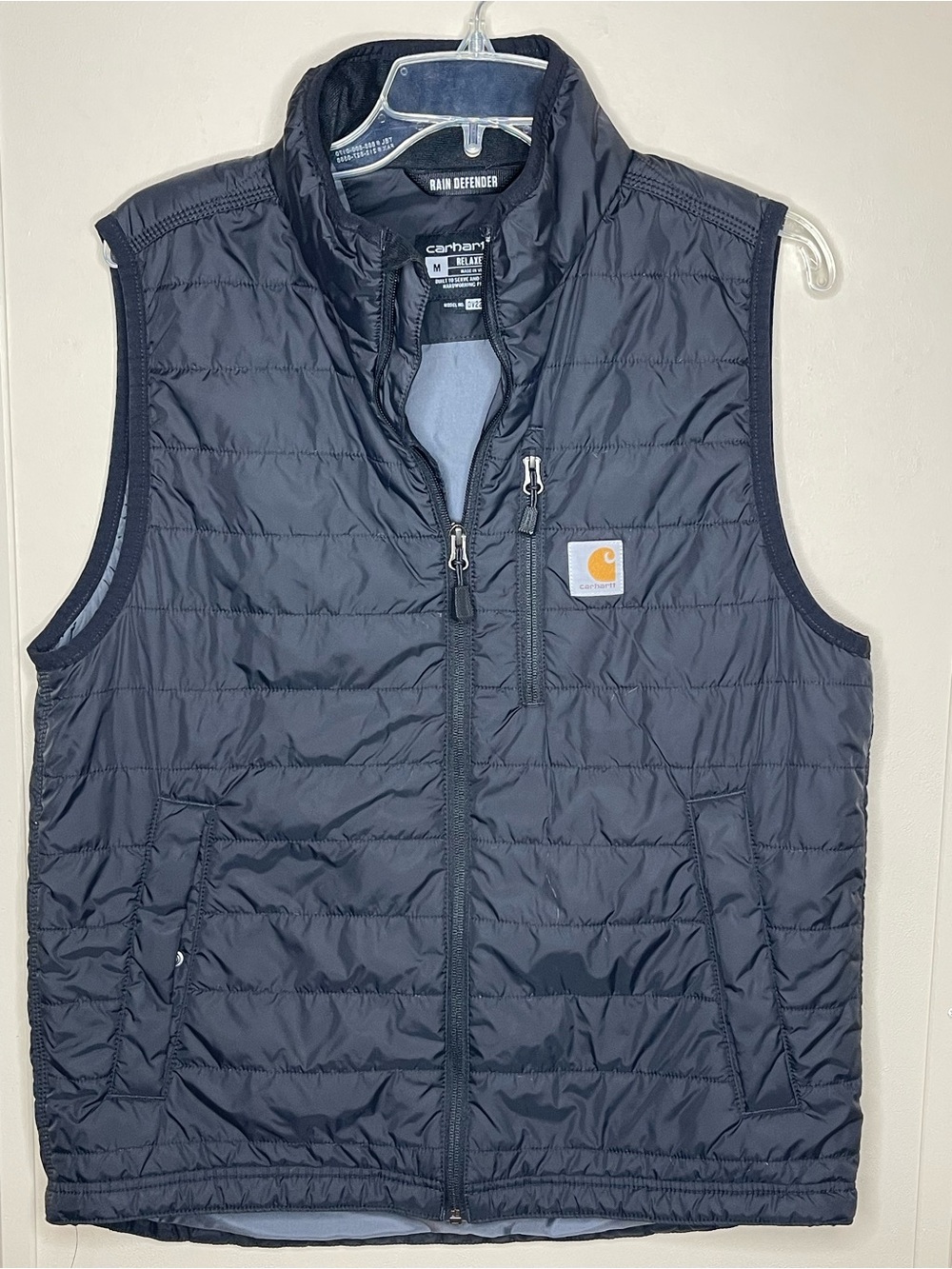 Carhartt Men’s Black Quilted Insulated Vest Size medium EUC